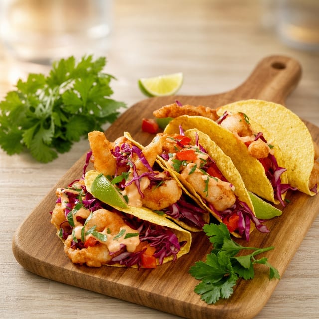Crispy Shrimp Tacos.