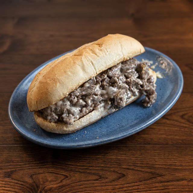 Old School Steak N Cheese Sub.